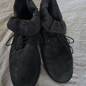 Timberland Roll Top Men's Black Nubuck Boots Size 10